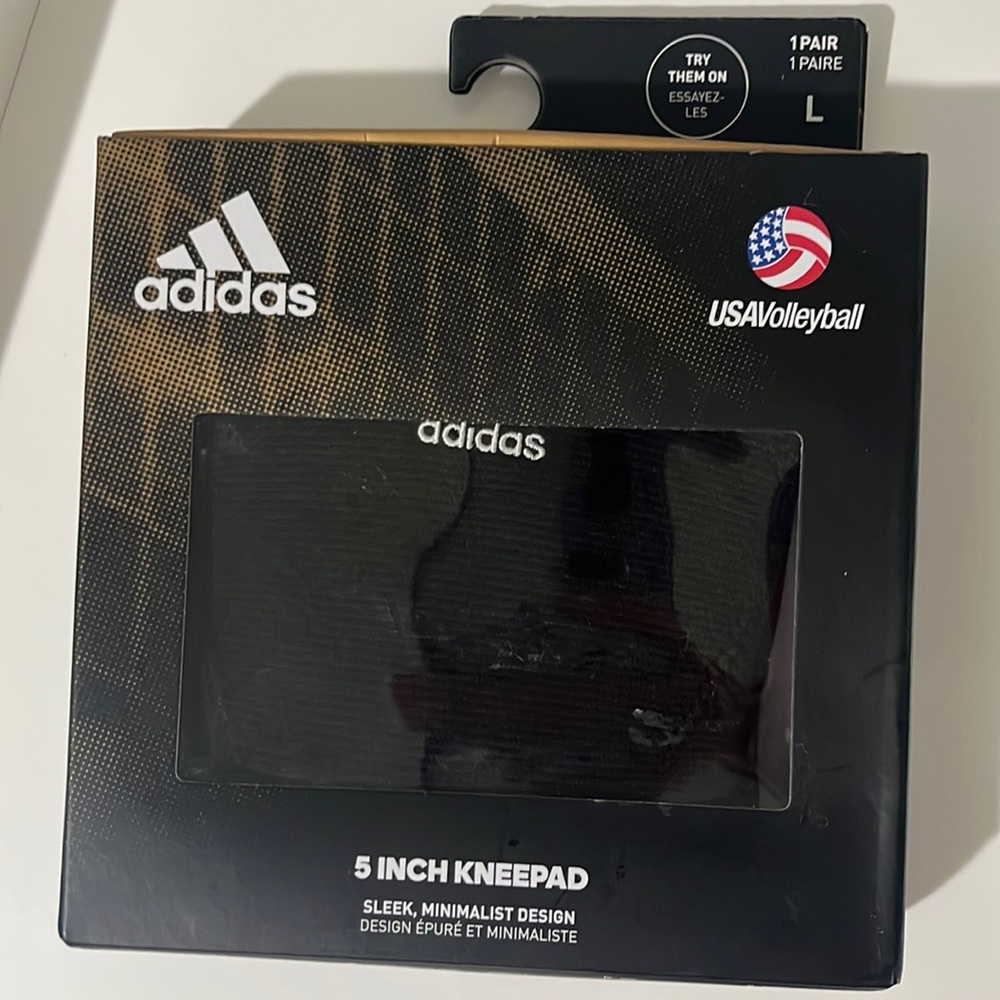 Adidas USA Volleyball 5 Inch Kneepads Unisex Size L Black/White Brand New